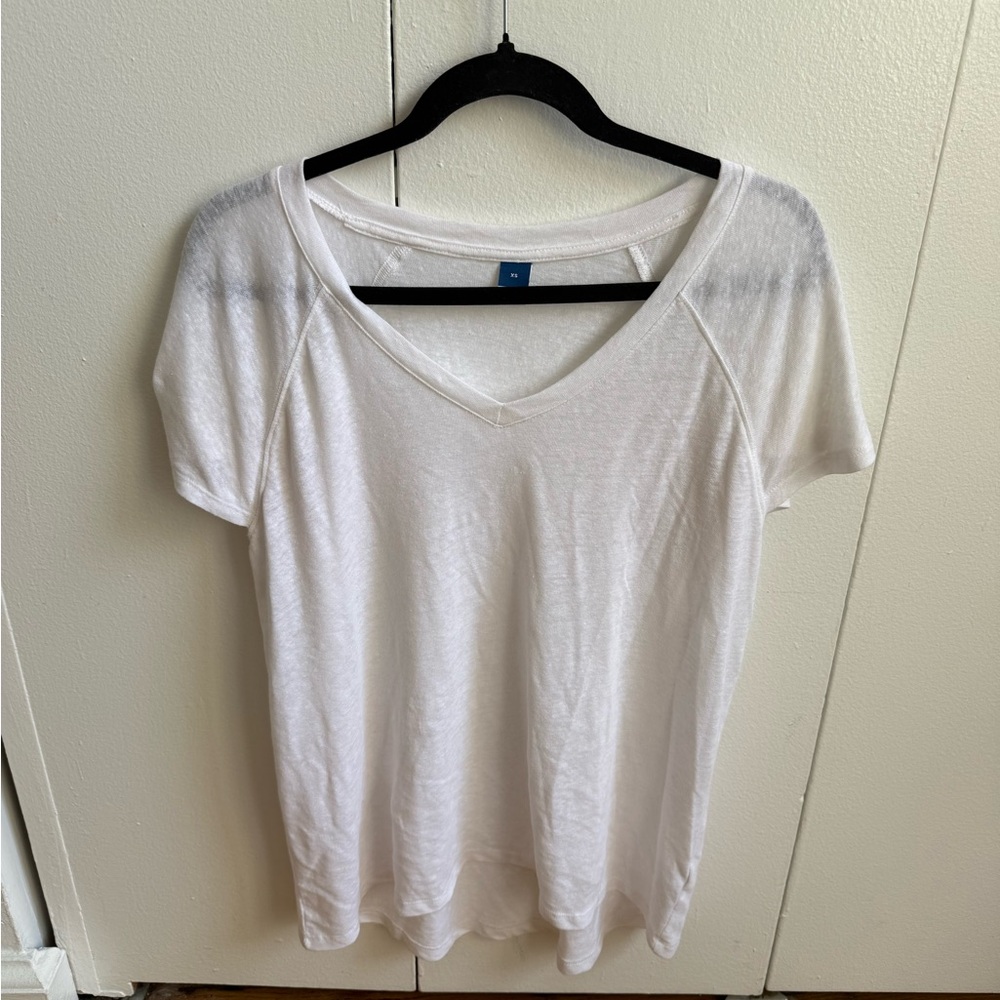 Old Navy Oversized V-Neck Linen-Blend Tunic T-Shirt size: xs